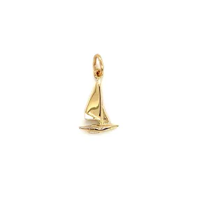 Small Sailboat Charm in 10K Yellow Gold