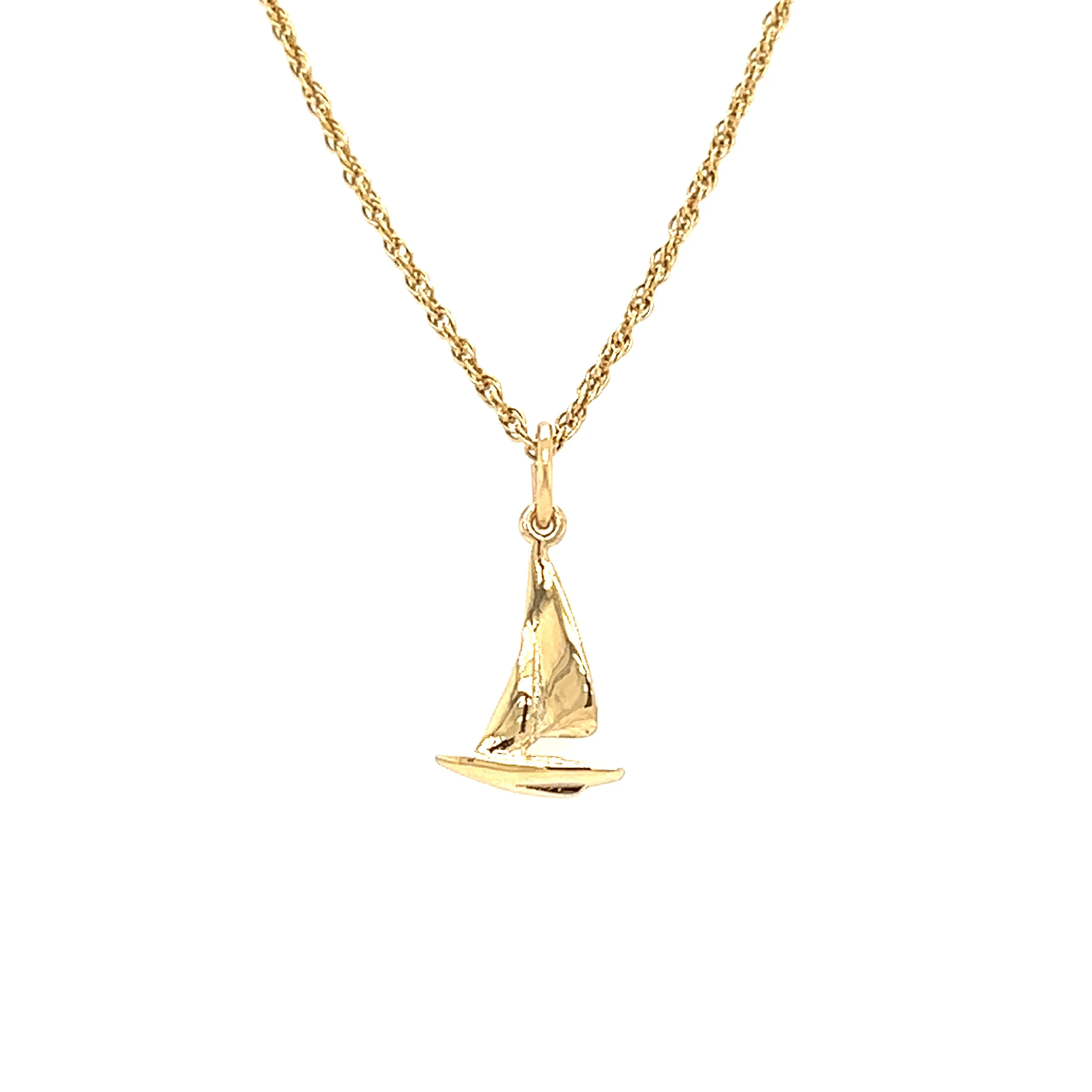 Small Sailboat Charm in 10K Yellow Gold