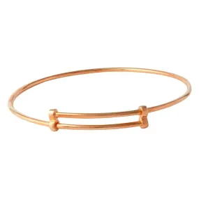 Sterling Silver 925 Rose Gold Plated Adjustable Bangle Bracelet
