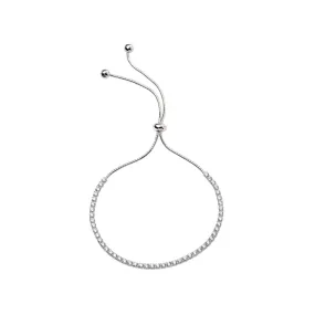 Sterling Silver CZ Toggle Bracelet