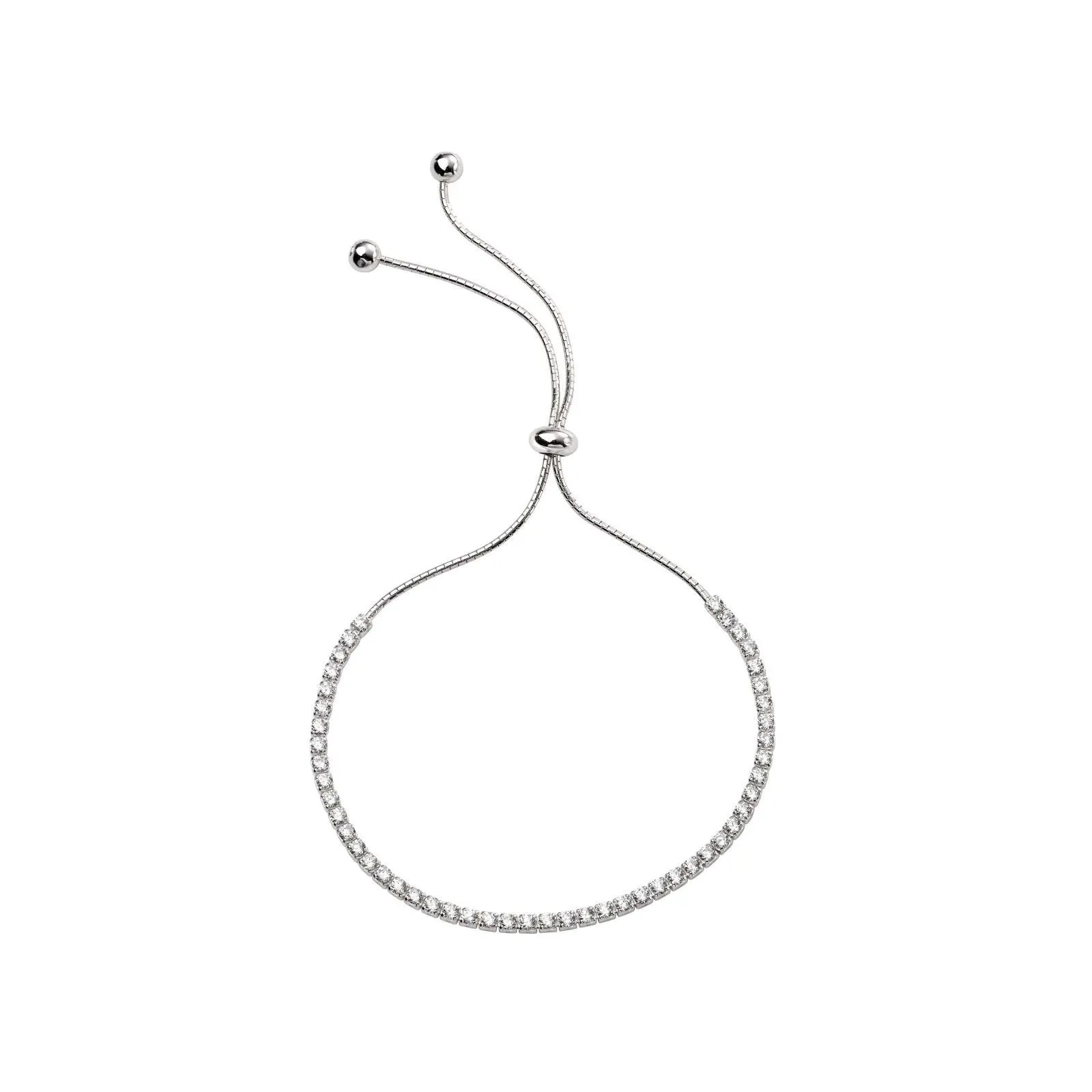 Sterling Silver CZ Toggle Bracelet