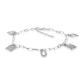Sterling Silver Heart And Mum On 16 3cm Bracelet
