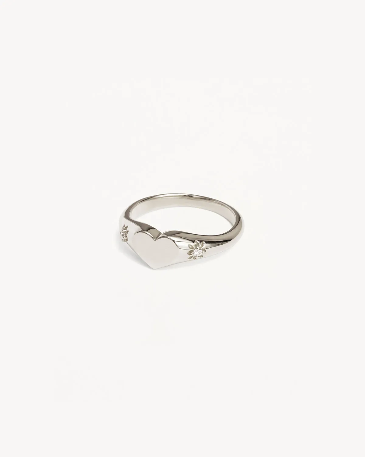 Sterling Silver Heart Signet Ring