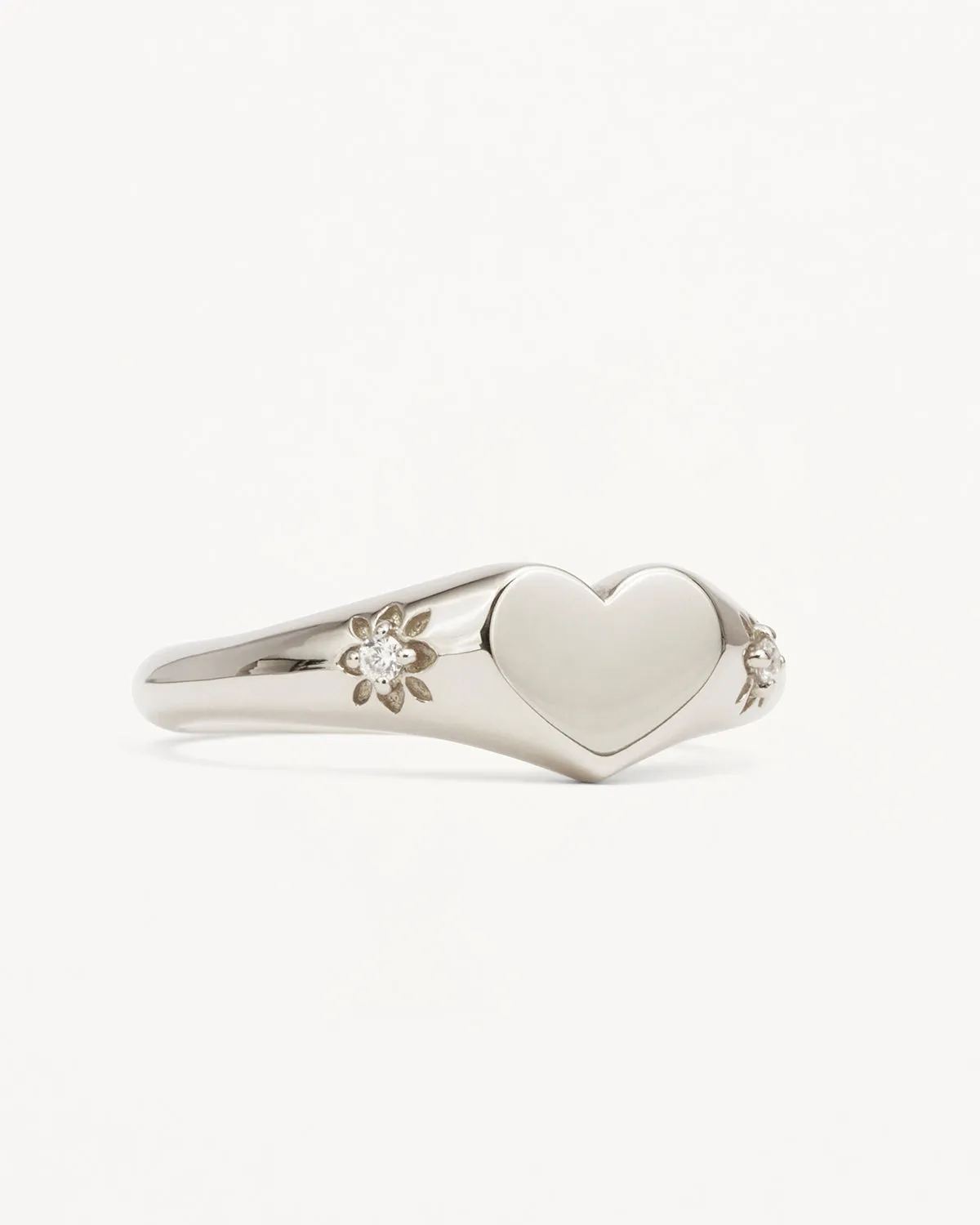 Sterling Silver Heart Signet Ring