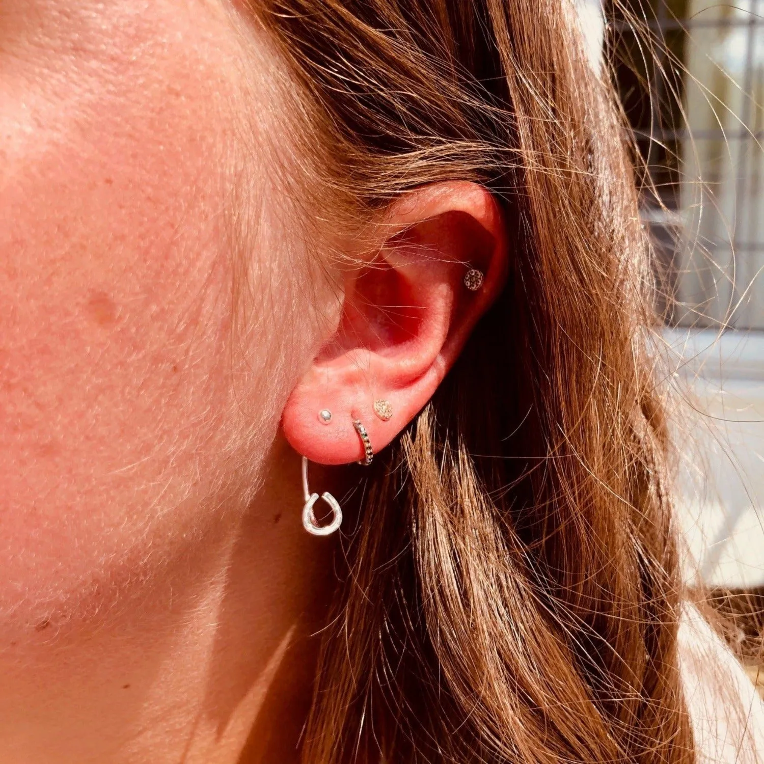 Sterling Silver Horseshoe Cuff Earrings