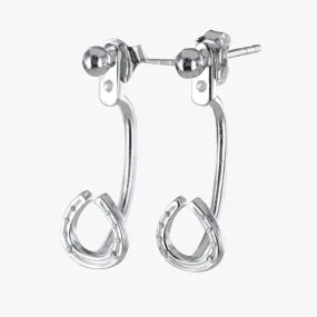 Sterling Silver Horseshoe Cuff Earrings