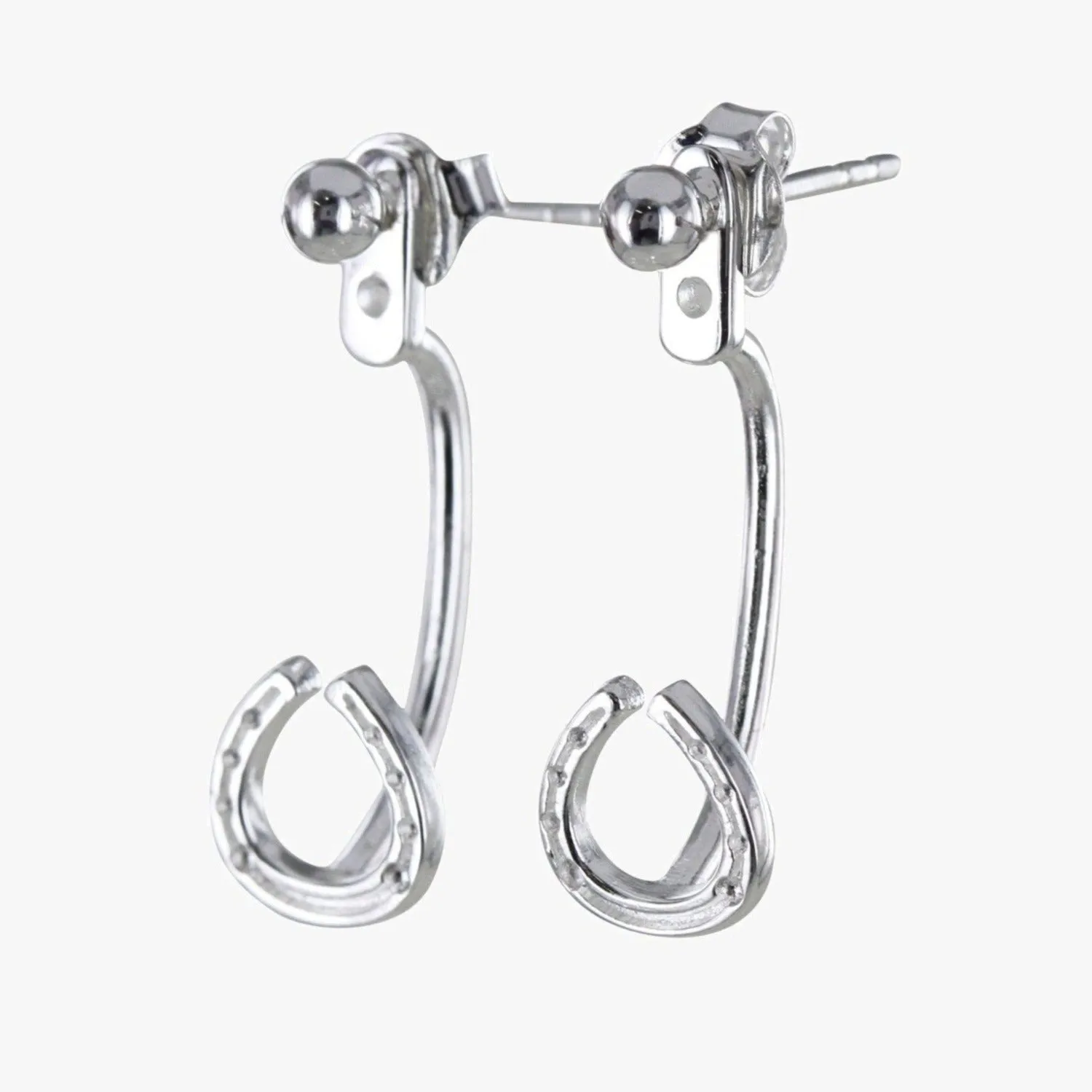 Sterling Silver Horseshoe Cuff Earrings