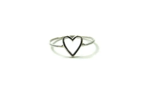 Sterling Silver Open Heart Ring | Symbolic Love Ring