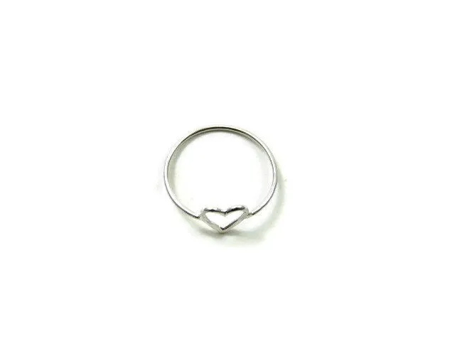 Sterling Silver Open Heart Ring | Symbolic Love Ring