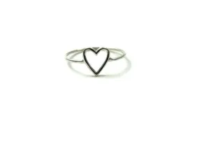 Sterling Silver Open Heart Ring | Symbolic Love Ring