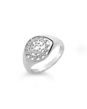 Sterling Silver Pinwheel Signet Ring