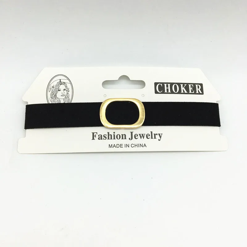 Stylish Imitation Leather Belt Buckle Choker Necklace with Star Pendant