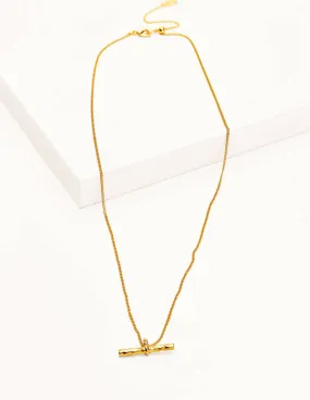 T-Bar Necklace-Gold Metallic