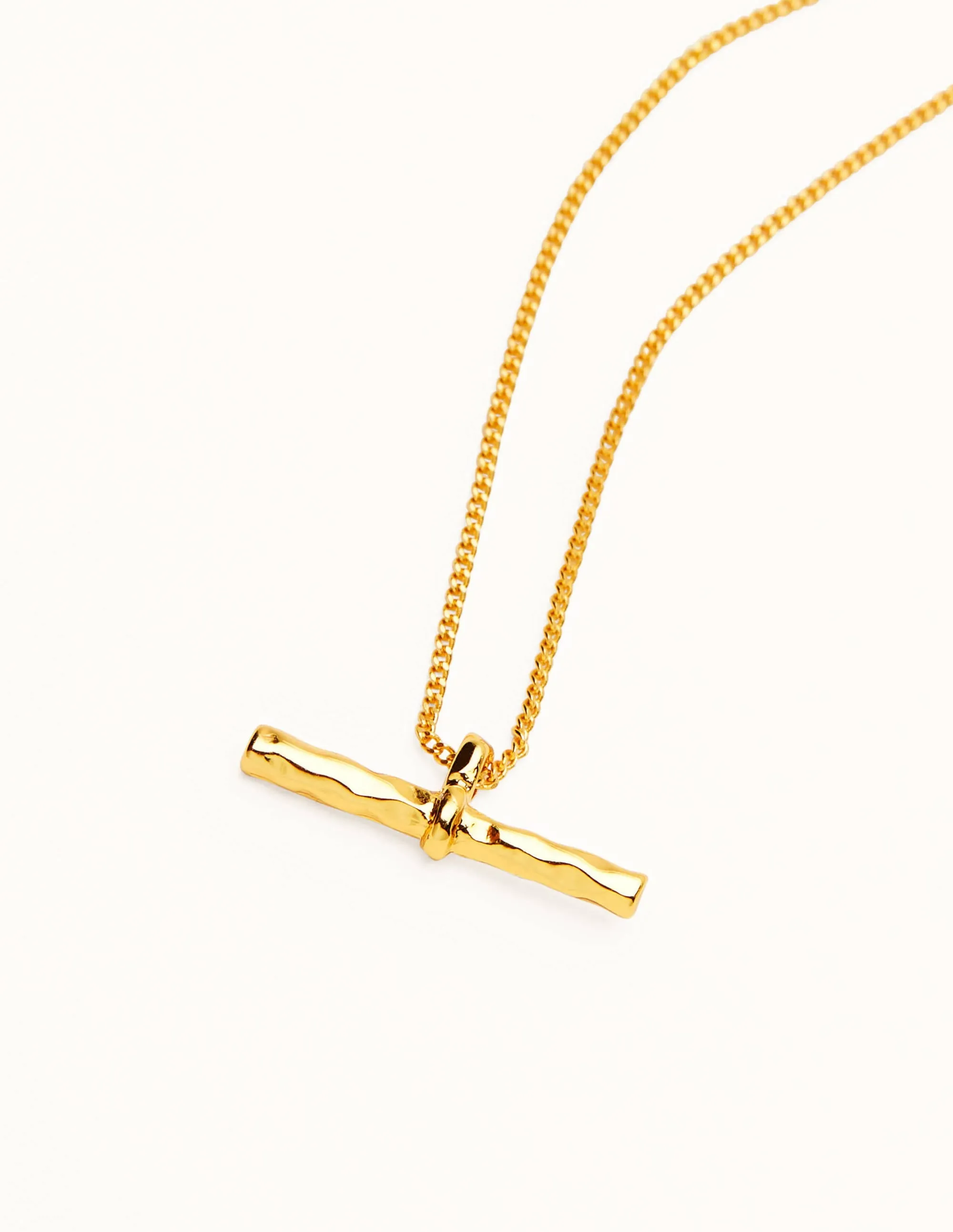 T-Bar Necklace-Gold Metallic