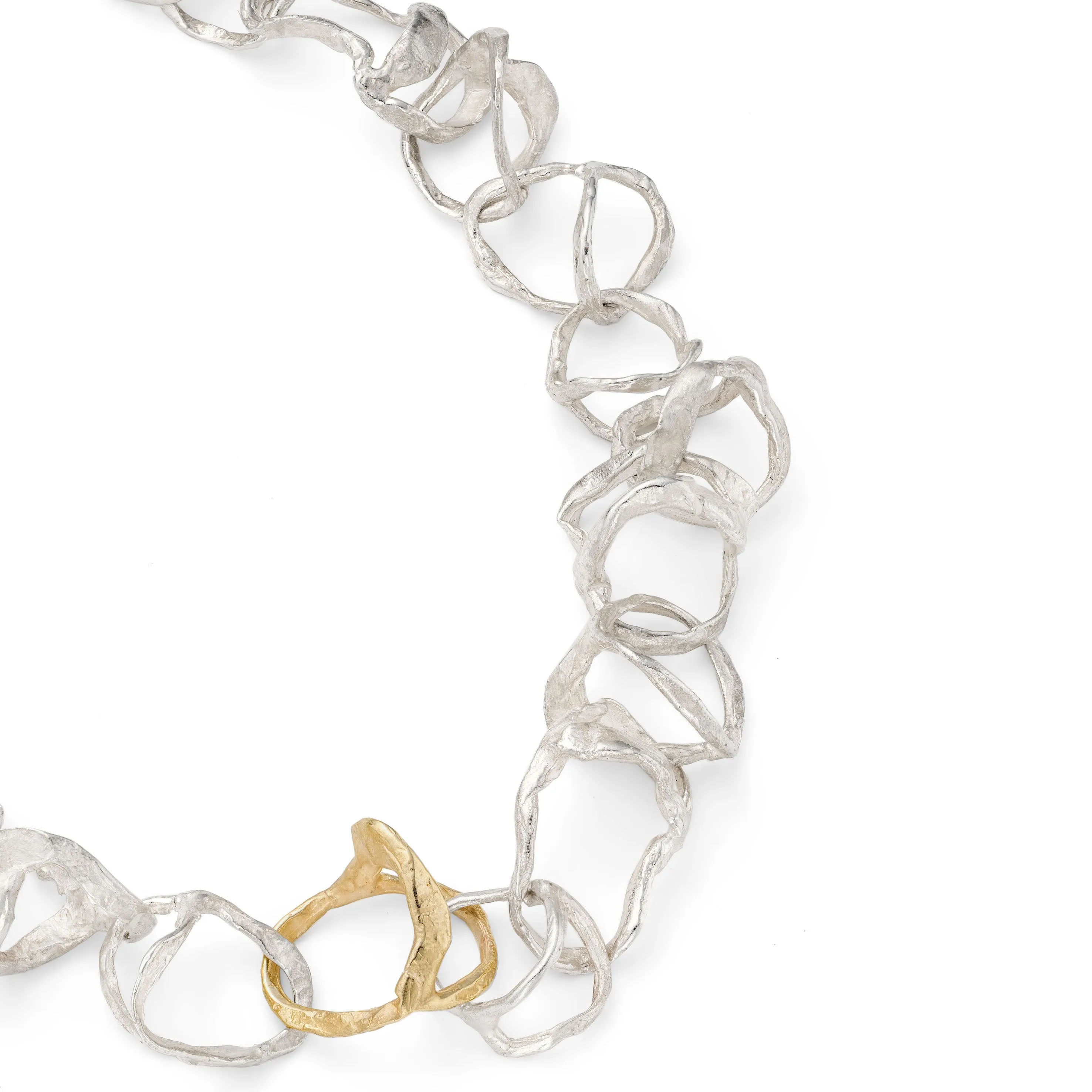 Tangle Necklace Silver with 9ct Yellow Gold Link