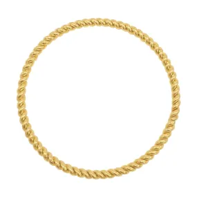 Tarnish Resistant 18k Gold Plated Rope Bangle Bracelet