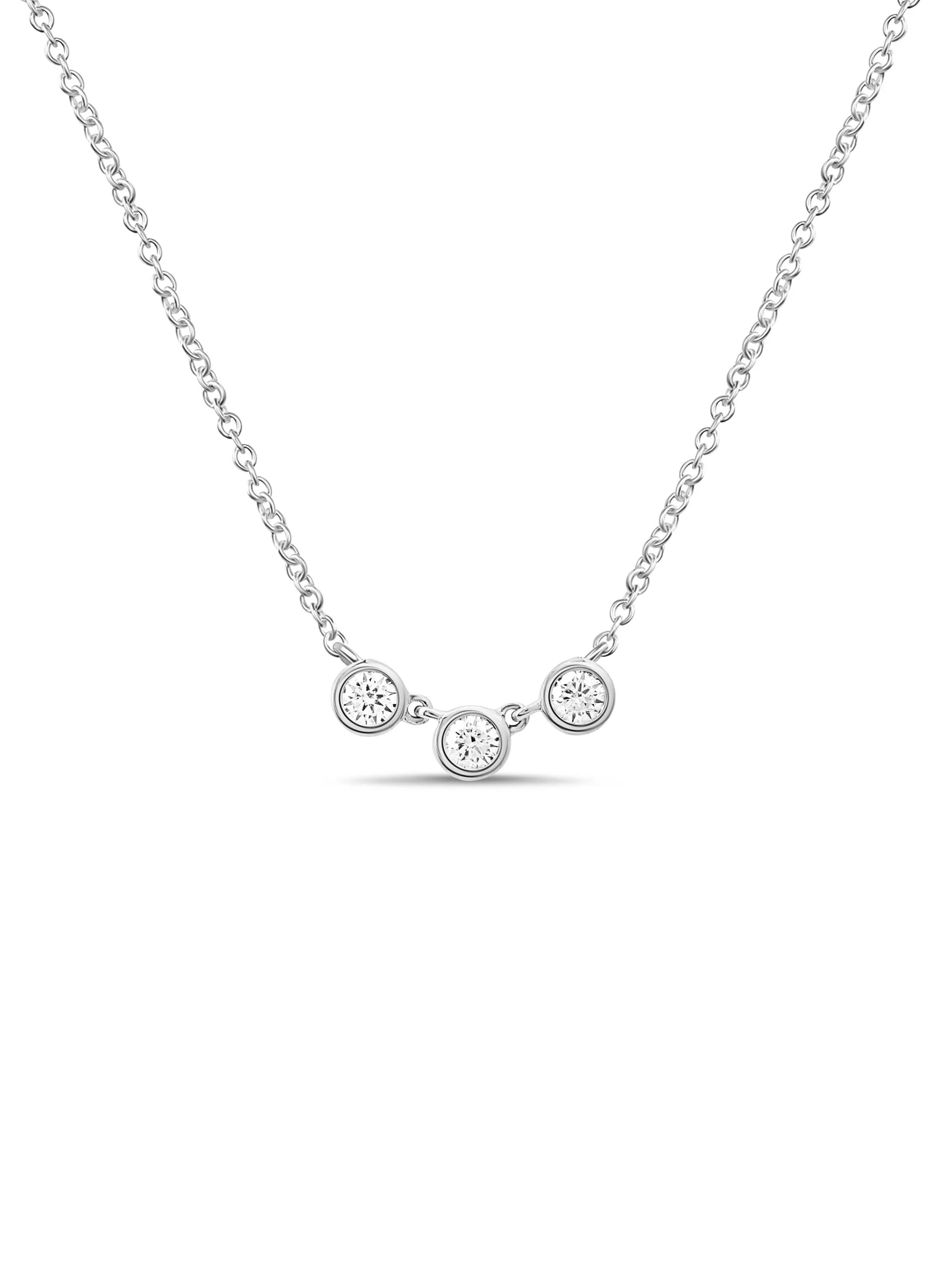 Taylor Trio Bezel Necklace 14K