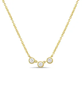Taylor Trio Bezel Necklace 14K