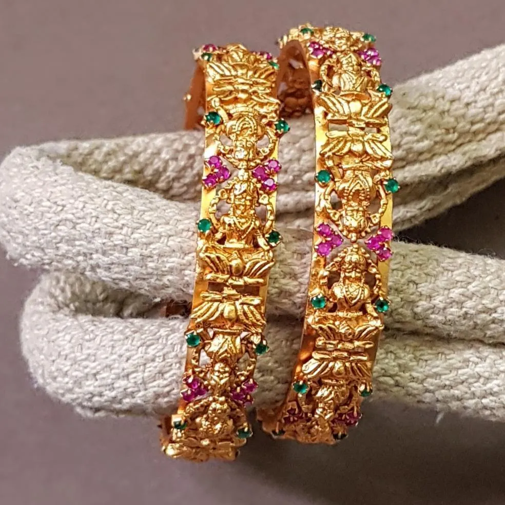 Temple Matte Style Heavy Bangles