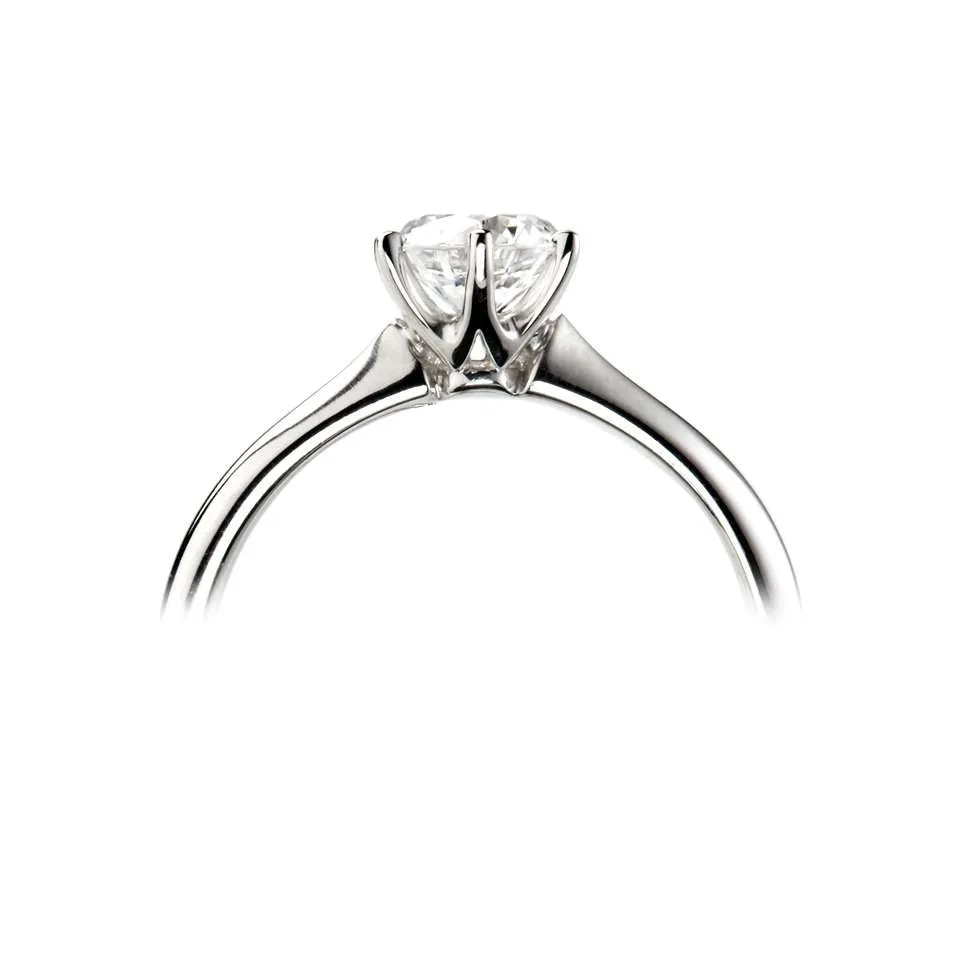 The Cherry Blossom Platinum Round Brilliant Cut Diamond Solitaire Engagement Ring