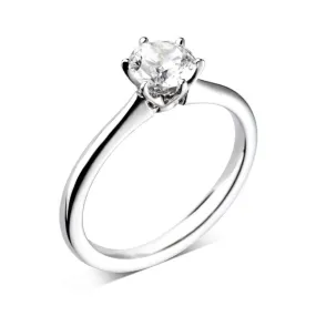 The Cherry Blossom Platinum Round Brilliant Cut Diamond Solitaire Engagement Ring