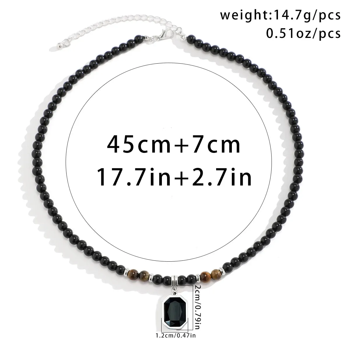 Trendy Black Bead Necklace