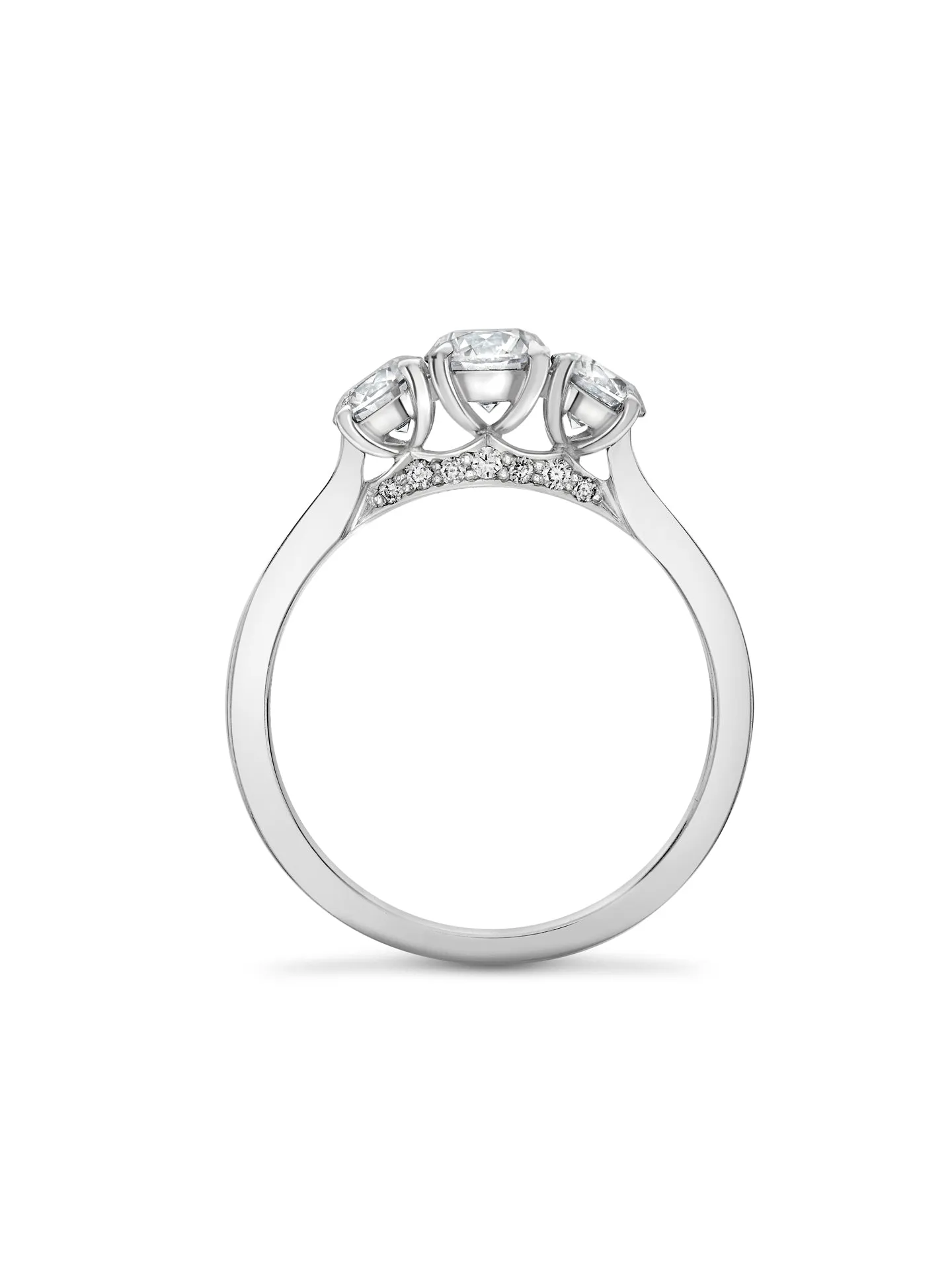 Trilogy Round Brilliant Platinum Diamond Engagement Ring