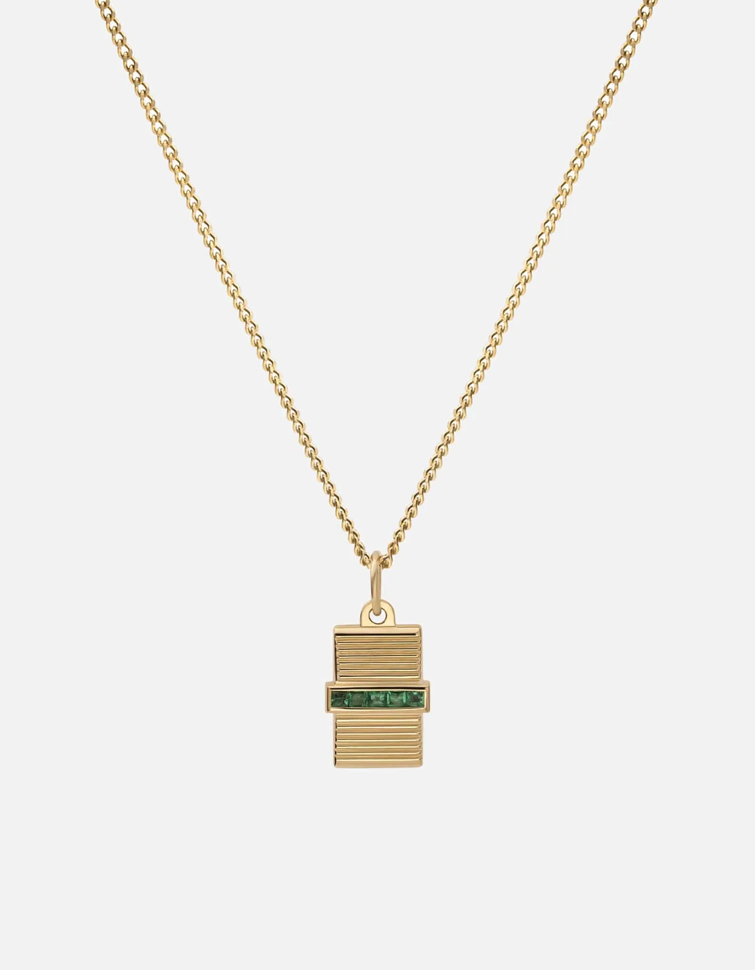 Vault Necklace, Gold Vermeil/Emeralds