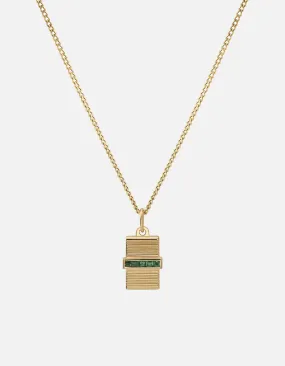 Vault Necklace, Gold Vermeil/Emeralds