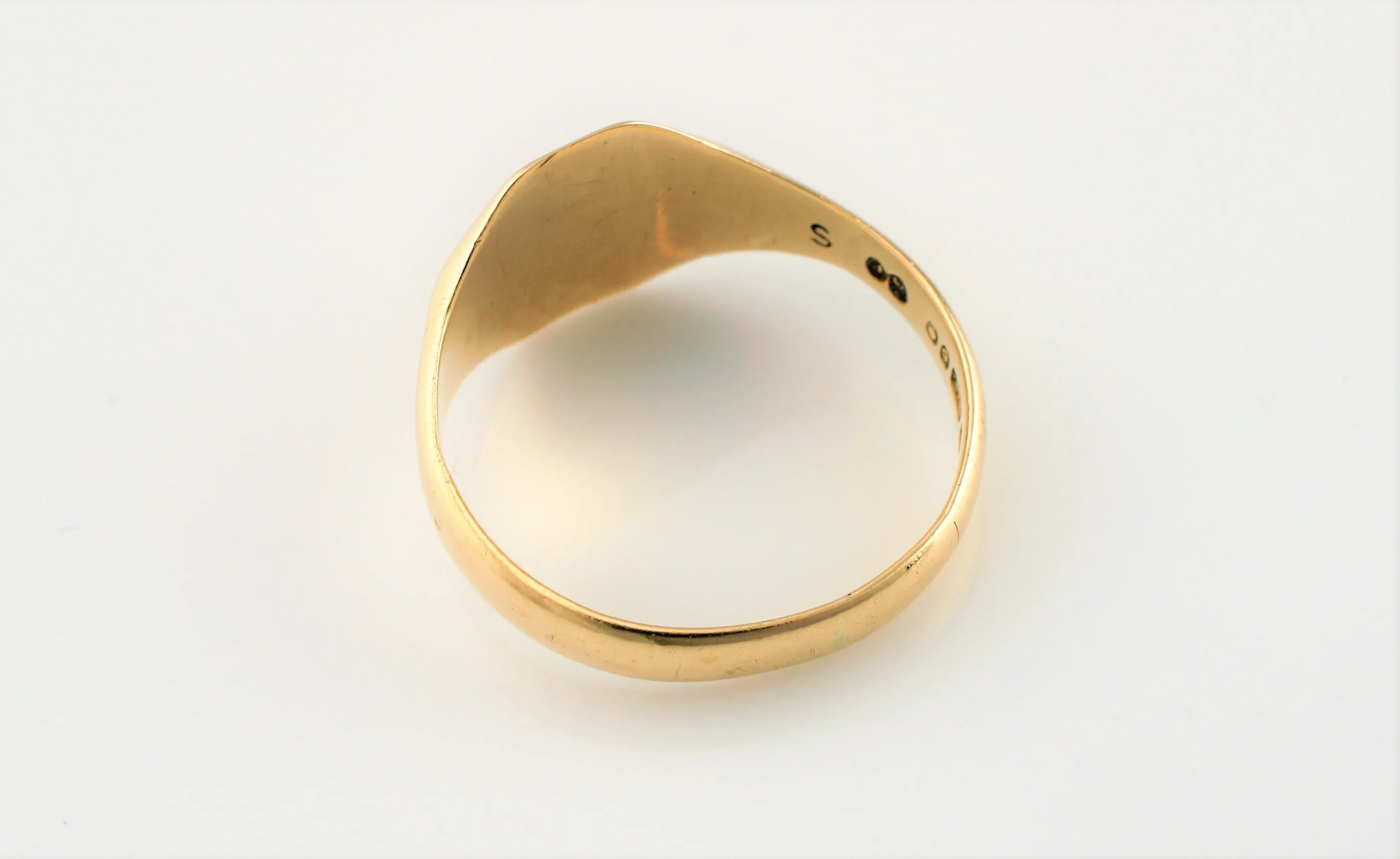 Vintage 9ct Yellow Gold Signet Ring - Size Q