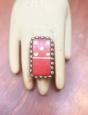 Vintage Domino Ring - Red
