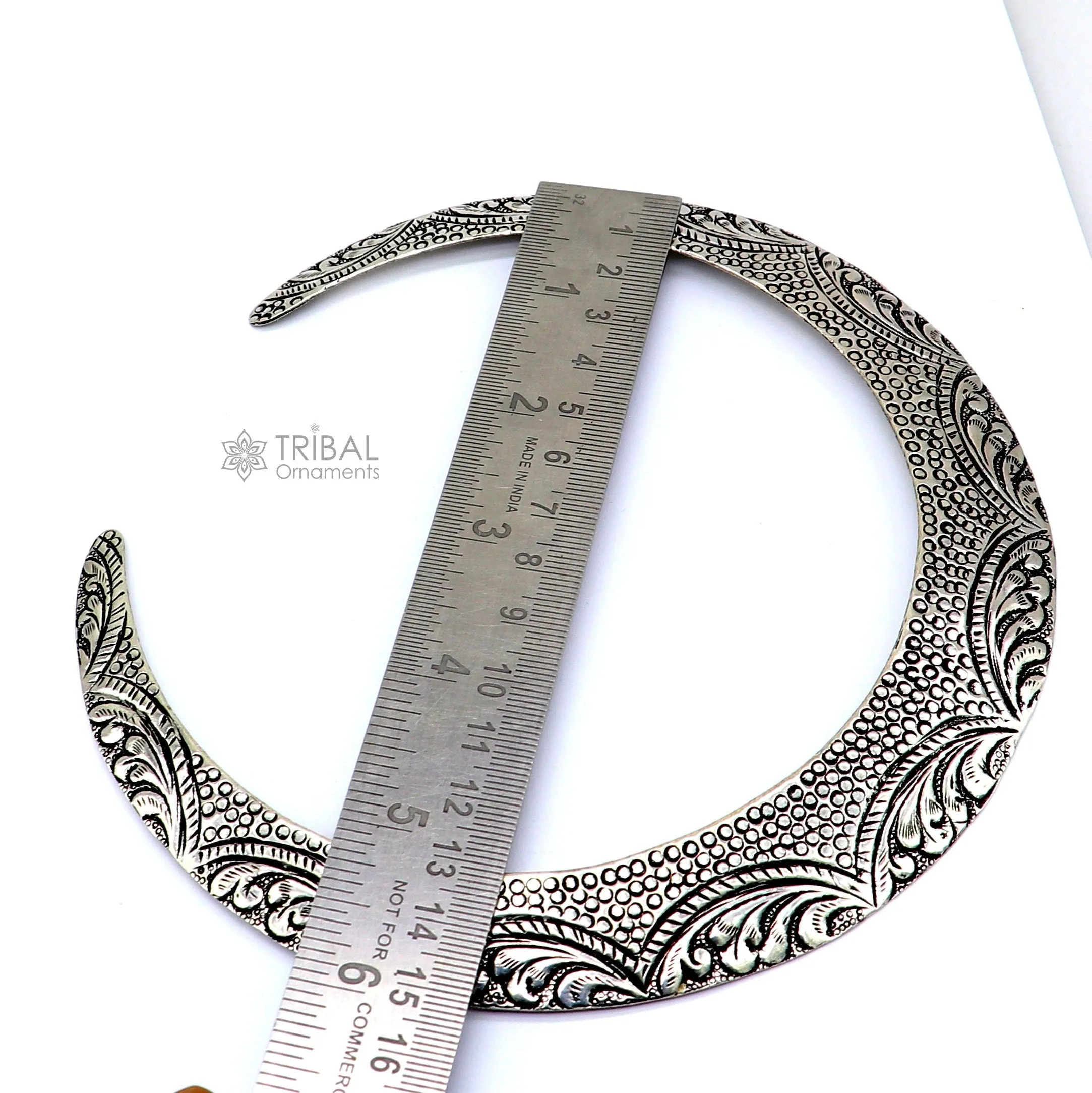 Vintage Indian traditional style trendy 925 sterling silver customized chitai/kandrai work Chokar necklace, choker tribal jewelry SET679