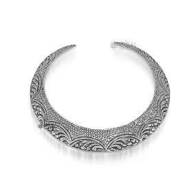 Vintage Indian traditional style trendy 925 sterling silver customized chitai/kandrai work Chokar necklace, choker tribal jewelry SET679