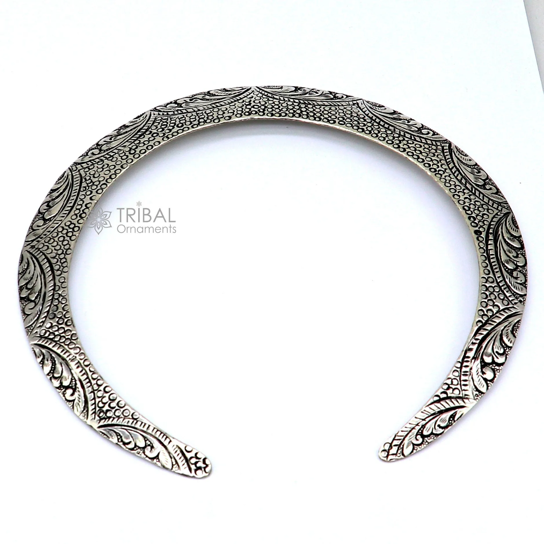 Vintage Indian traditional style trendy 925 sterling silver customized chitai/kandrai work Chokar necklace, choker tribal jewelry SET679