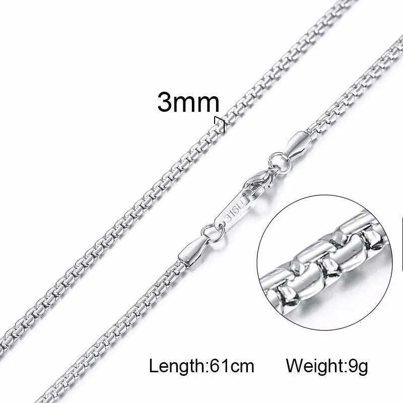 Vnox Men Women Necklace Gold Color Snake Miami Cuba Wheat Spiga Paima Link Round Box Curb Chain 24" Choker