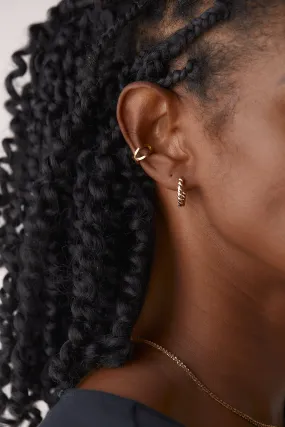 White Enamel Spiral Hoops