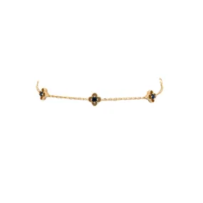 Yellow Gold Chain Sapphire Bracelet