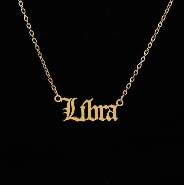 Zodiac Necklace Alphabet