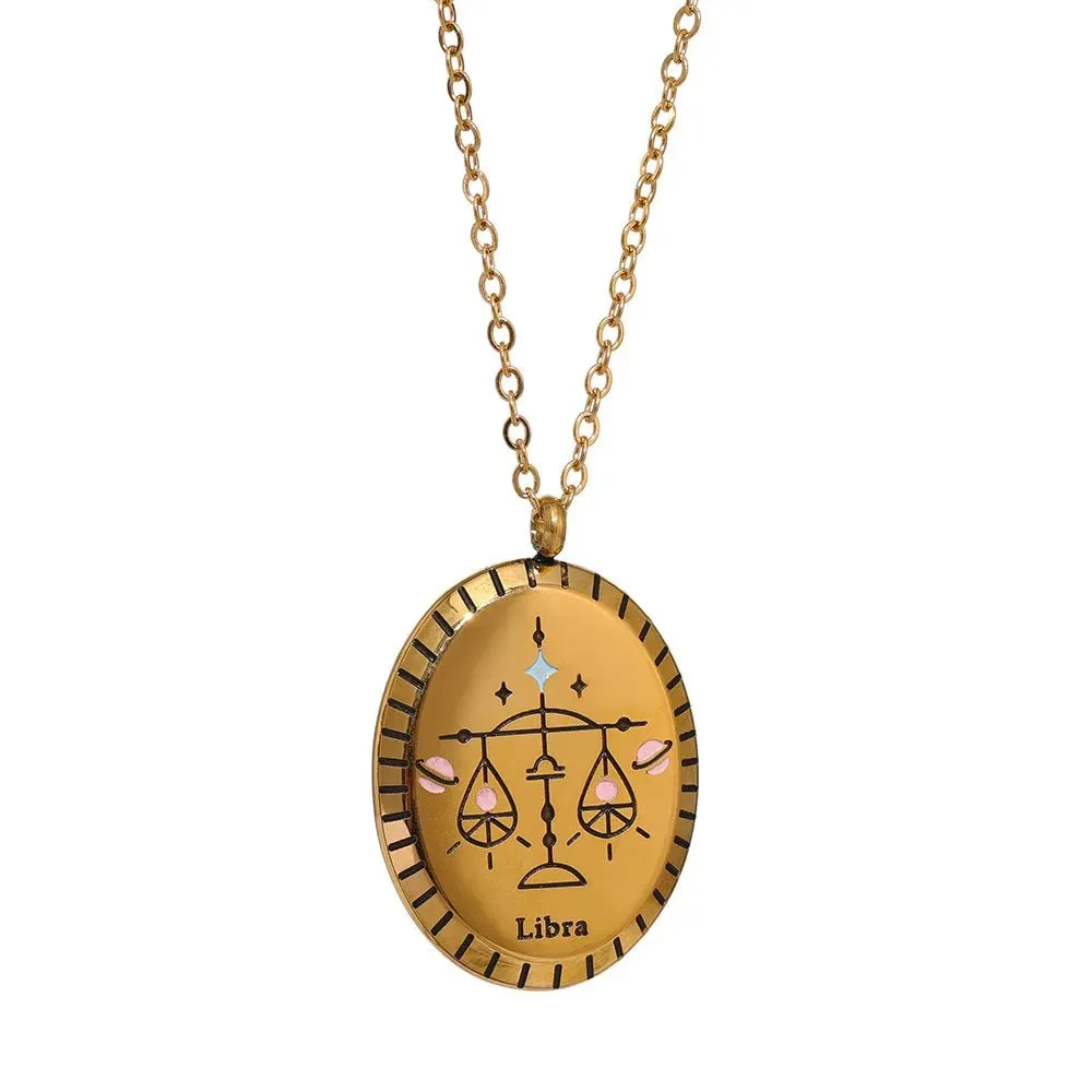 Zodiac Sign Constellation Pendant Necklace